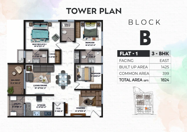 Tower B floor plan 1