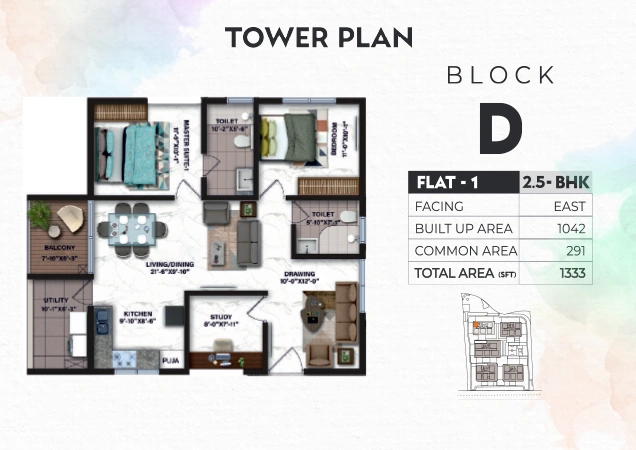 Tower D floor plan 1